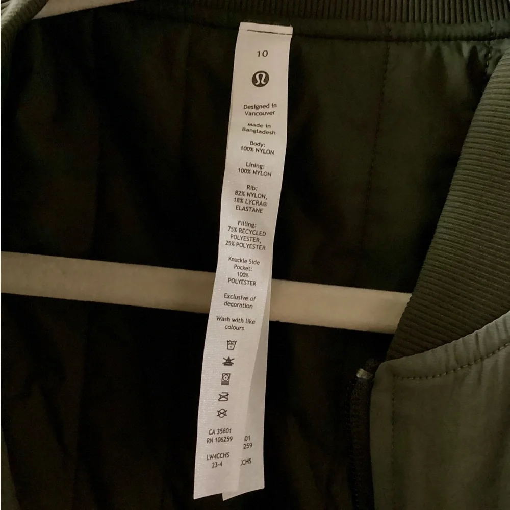 LuLuLemon Oversized Fit Nonstop Olive Bomber Jacket 10 - Picture 7 of 9